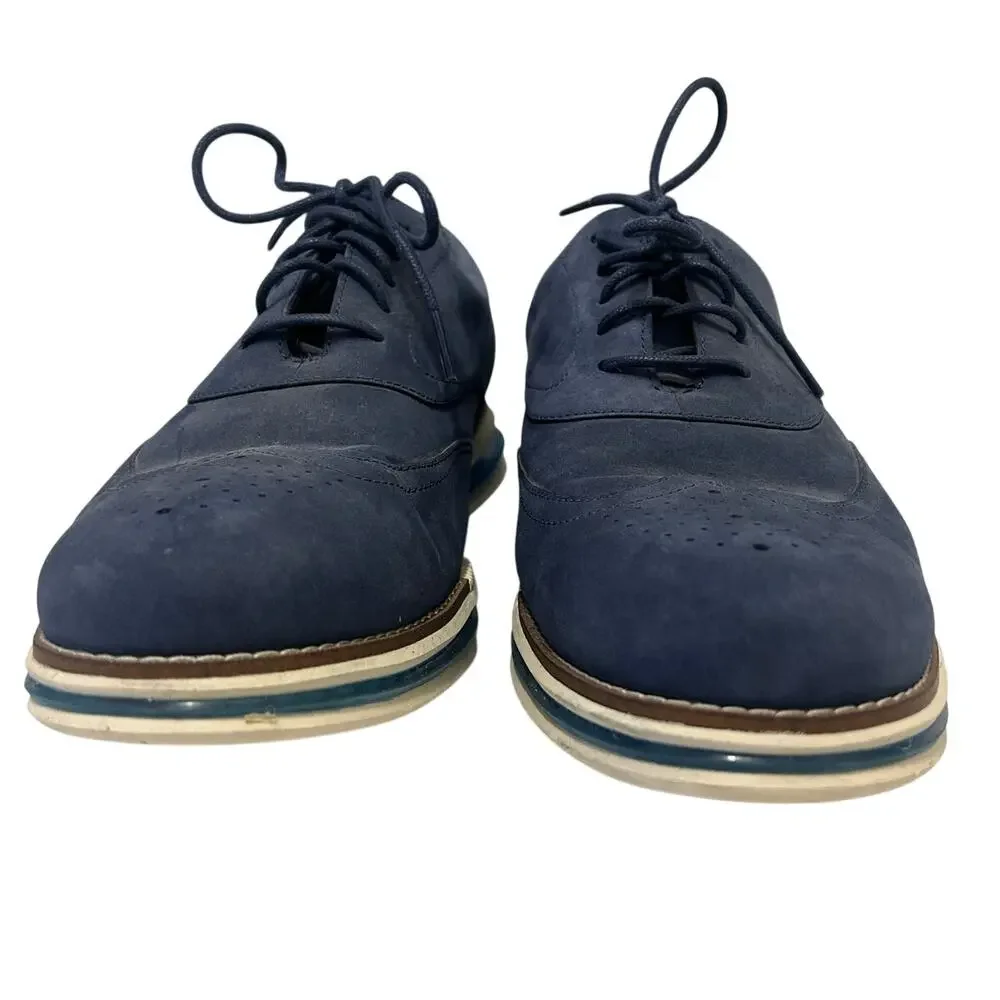 Cole Haan Original Grand Cloudfeel Energy Wingtip Oxfords Marine Blue and Ivory
